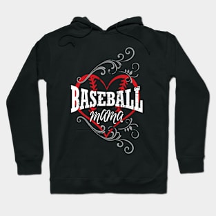 Baseball For Moms With Baseball Heart Hoodie